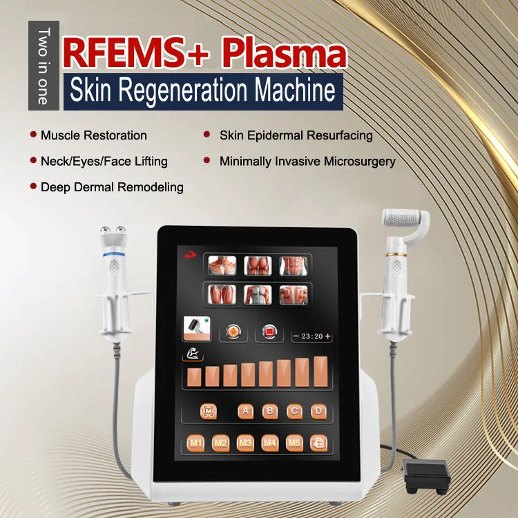 Nyaste plasmaspennhud Resurfacing Face Lyft EMS RF 2 i 1 Anti-aging muskel restaurering por krympande multifunktionellt skönhetsinstrument