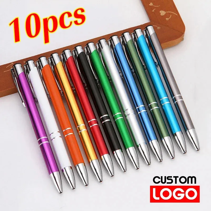 10pcs/Lot Advertising Gift Pen Creative Gift Gel Pen Business Metal Ballpoint Pen Customized Lettering Name Wholesale 231220