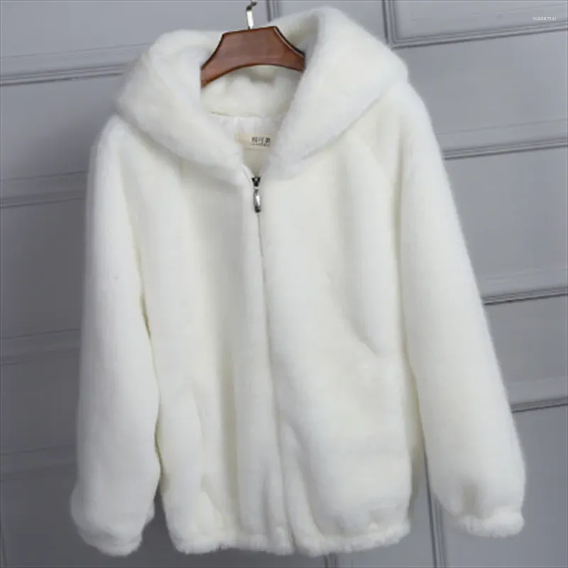 Women's Fur Loose Autumn And Winter Hooded Lady Short Coat
