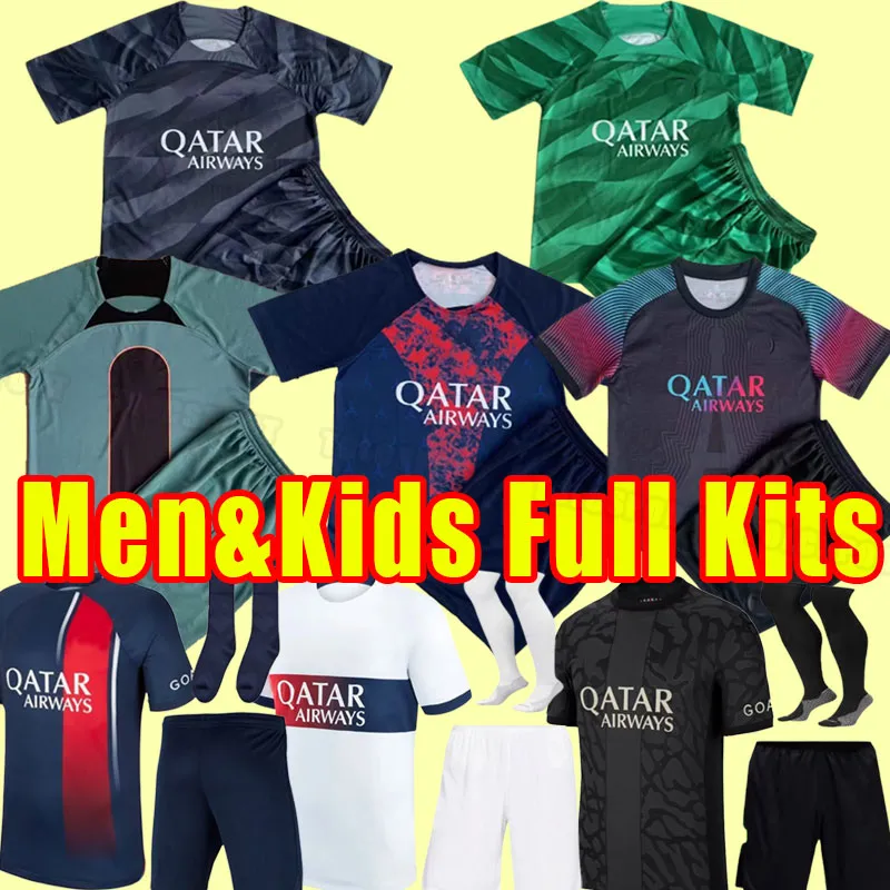 23 24サッカージャージMbappe Hakimi Sergio Ramos Wijnaldum Football Shird 2023 2024 Men Kids Kit Sets Setsion