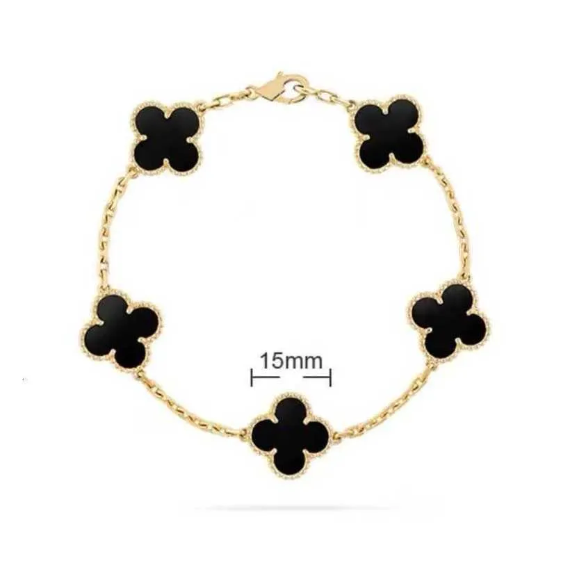 Van 4/four Leaf Vanly Clover Charm 6 Colors Bracelets Bangle Cleefly Chain 18k Gold Agate Shell Mother-of-pearl for Women Girl Wedding Wholesale 2024