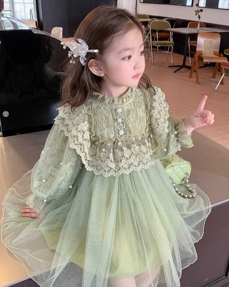 Cheap Summer Long Sleeve Girl Party Dress Wedding Dress Kids Dresses For  Girls Children Evening Lace Princess Dress 10 12 Years | Joom