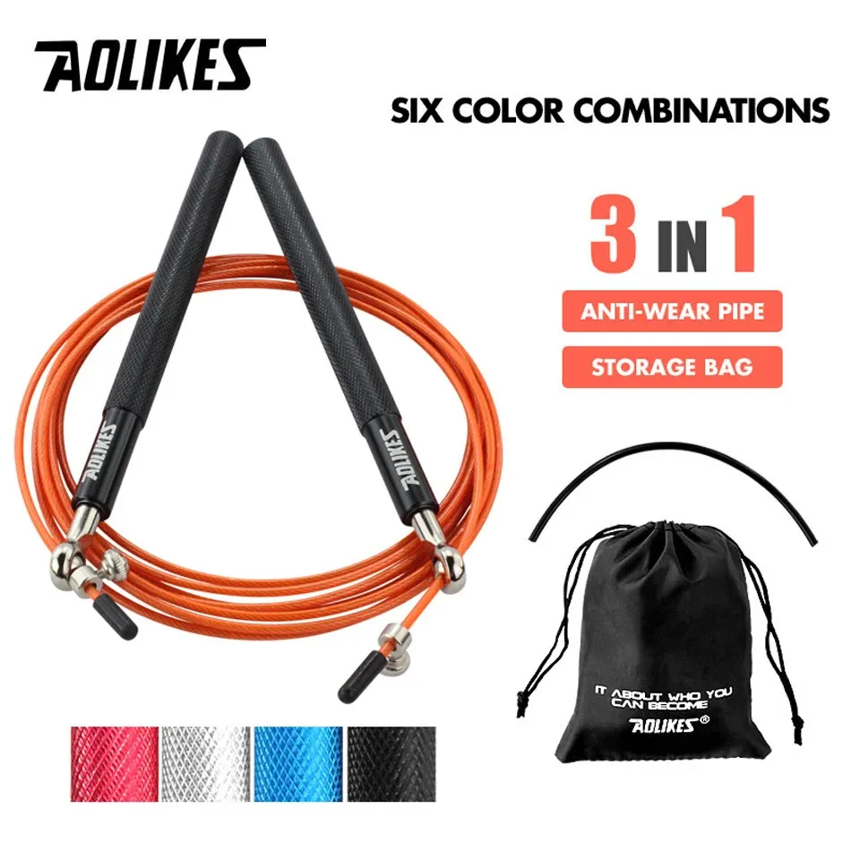 AOLIKES 1 Uds Crossfit cuerda para saltar de velocidad cuerda para saltar profesional para MMA boxeo Fitness entrenamiento con bolsa de transporte 231220