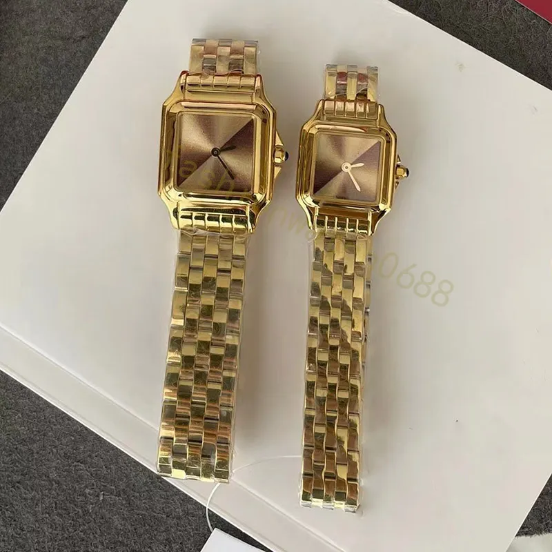 Luksusowy Women Watch Designer Diamond Watch Premium Quartz Ruch Watch Watch Wysokiej jakości zegarek ze stali nierdzewnej AAA kwadratowy szklany tarcze złoto zegarek