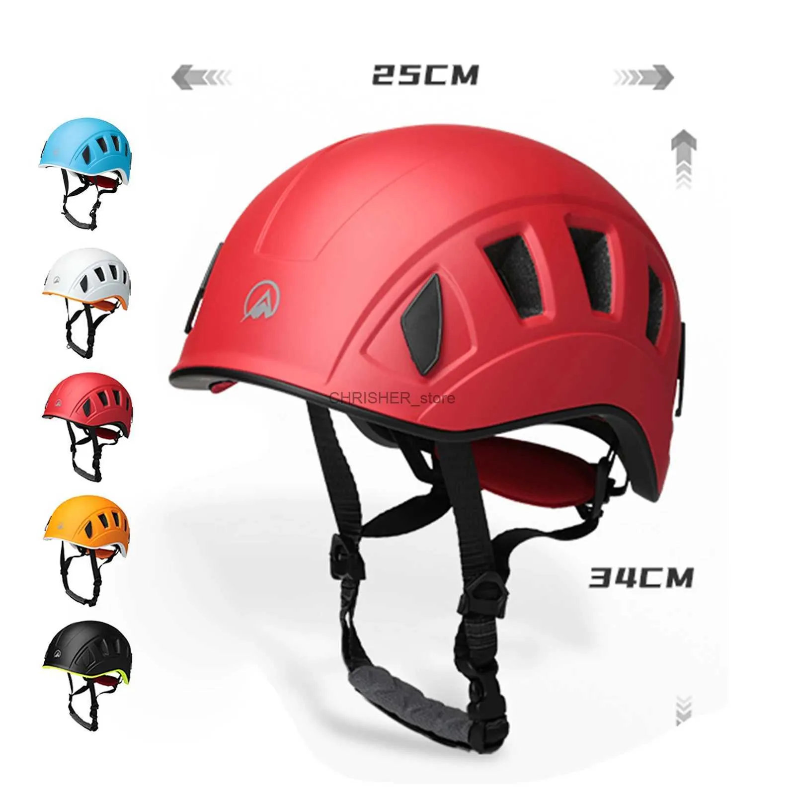 クライミングヘルメット調整可能な登山ヘルメット安全ハードハットヘッドガード55-61cmヘッド保護ギアロッククライミングケービングハイキング