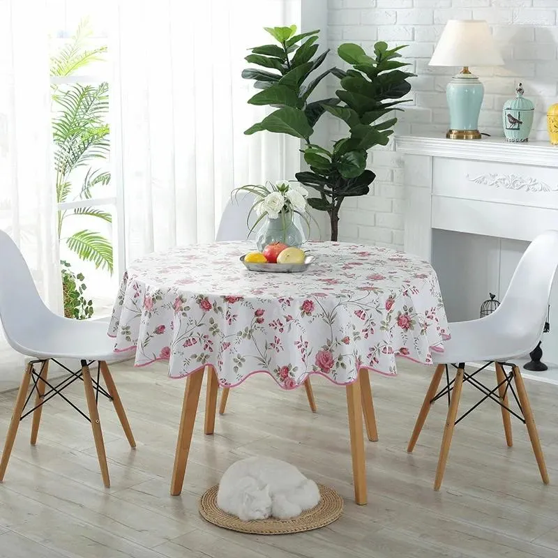 Table Cloth Concentrated Round Tablecloth Plastic PVC Waterproof Washed And Oil -resistant