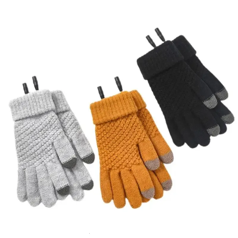 Vinter Varma handskar Pekskärm USB -laddning Termisk uppvärmd handskar Electric Muff med inbyggt värmark för utomhussport 231220