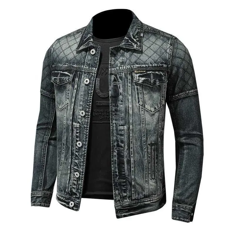 Herrjackor fina hösten ny män denim jacka mode casual löst lapel denim jacka kassic svart retro bomullsjacka mäns märke s-5xll231026