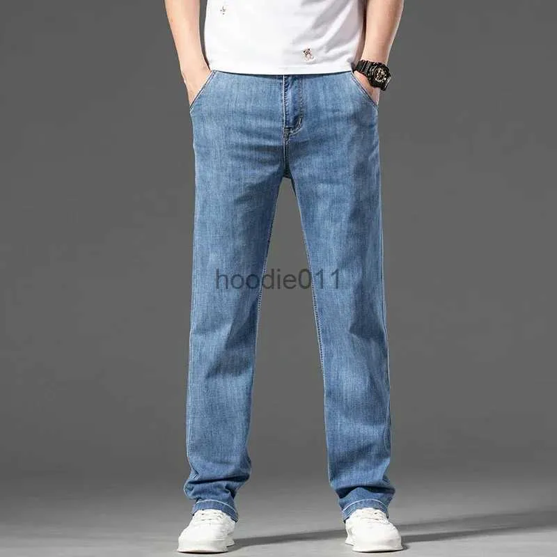 Men's Jeans 2024 Spring Summer Classic Pocket Men Fit Straight Thin Loose Jeans Cotton Middle Waist Business Casual Lightweight Pants L231220