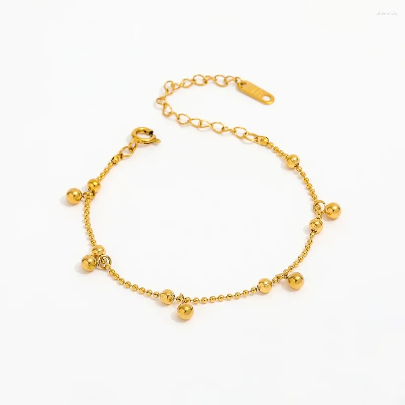 Braccialetti a maglie Joolim Gioielli all'ingrosso PVD di fascia alta senza appannamento Fascino permanente Piccole perline Bracciale con pendente a sfera Bracciale in acciaio inossidabile per