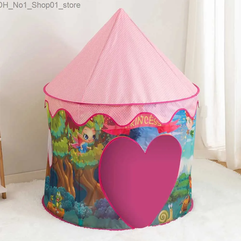 Toy Tents House for Children's Tent Wigwam Toys Game Indoor Tents for Girls Outdoor Camping Tent New Year Gift for Girl with Fairy Pattern Q231220
