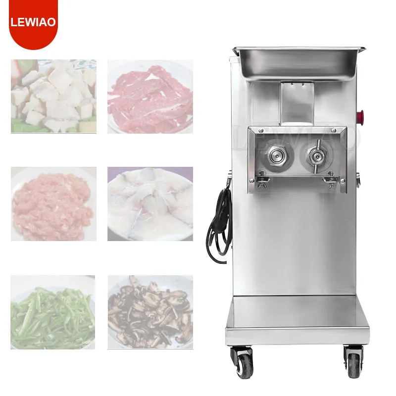 Электрическая машина для резки мяса из нержавеющей стали, измельчитель овощей для ресторана, 110 В, 220 В