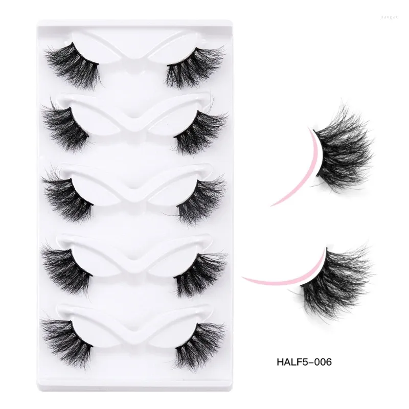 False Eyelashes Furry Soft Half Lashes Natural Look Wispy Cat Eye 3D Drop