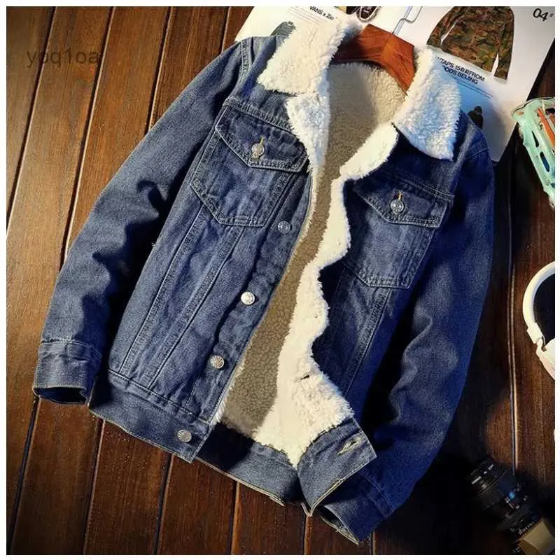 Men's Jackets 2023 Winter Fashion Mens Jean Jacket Coat Outwear Male Cowboy Wholesale Plus Size S-6XL Trendy Warm Fleece Thick Denim JacketL231026