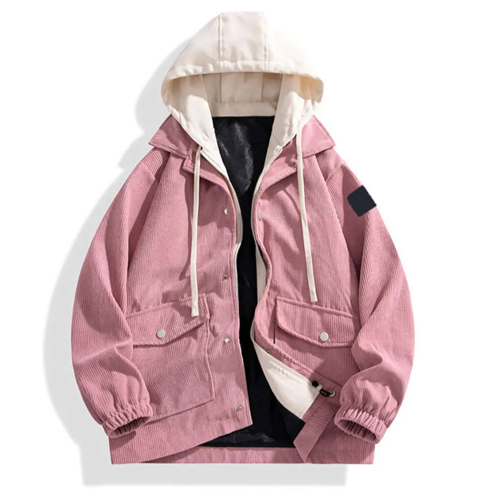 2023 Mode Kapmantel Grondwol Corduroy Lente/Herfst Heren Fake Two Hoodie Jacket - Trendy mode voor koppels