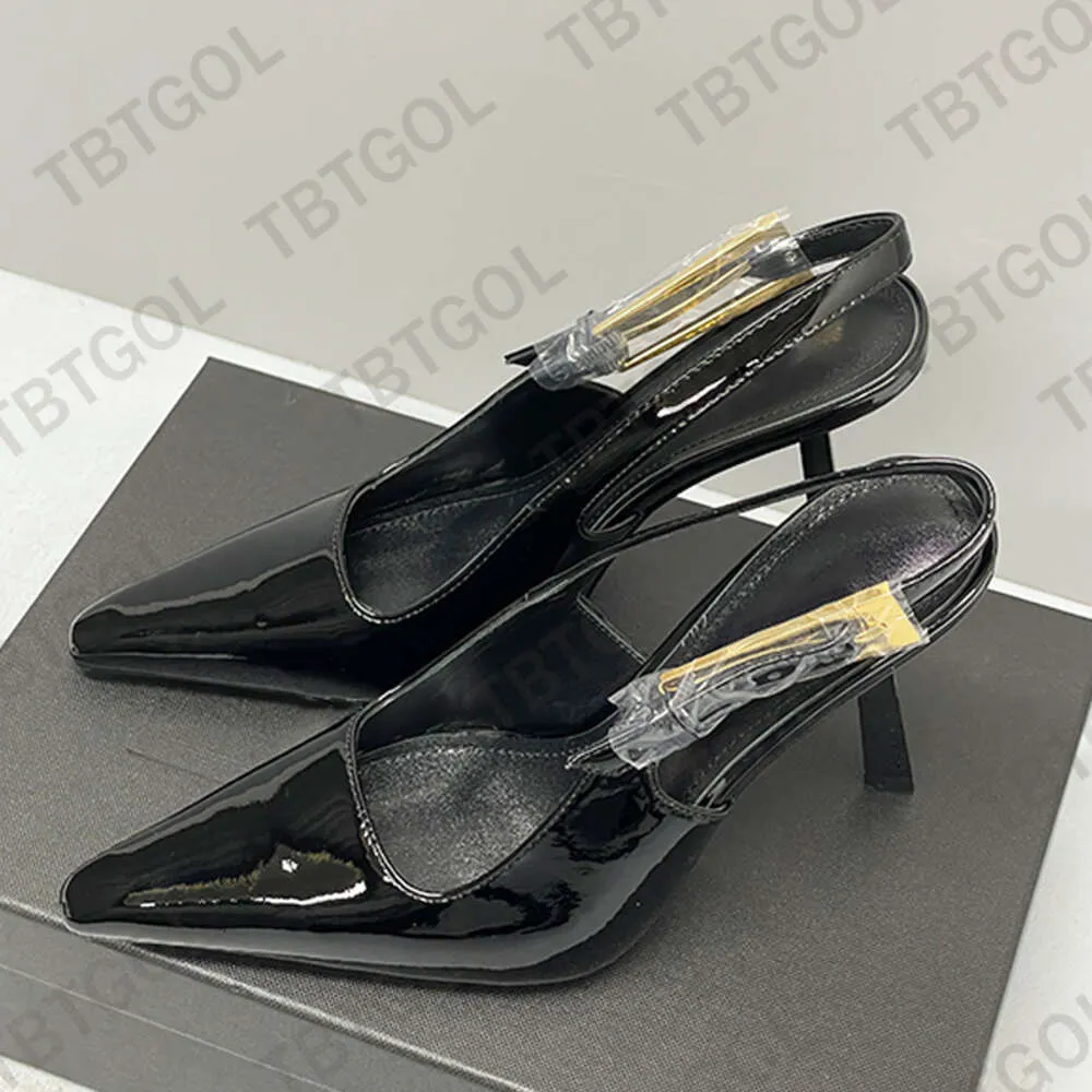 110mm Patent Leather Slingback Heels