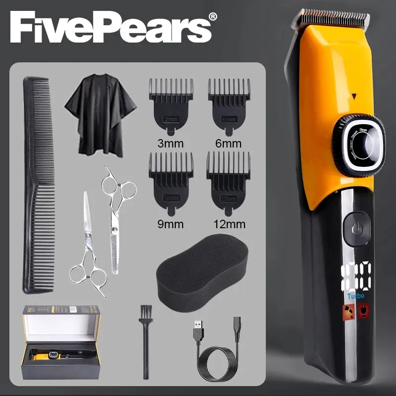 FivePears Professional Hair Clipper Cordless Trimmer Men s Haircut Machine Adjustable For Men Barber 231220