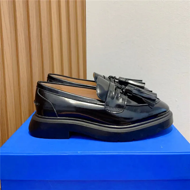 Elbise Ayakkabı Tassel Tasarım Kadınlar Tek Ayakkabı Yuvarlak Ayak Parmağı Kalınlık İnci Dekorasyon Kalın Topuk Düşük Topuk Moda Günlük Single S 231219