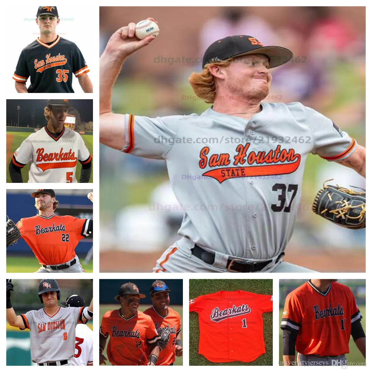 College Easton Loyd Sam Houston Bearkats Baseball Jersey anpassade valfritt namn Ett nummer alla sömmar Jace Martinez Wes Folse Jake Rabe Jeffrey David Malachi Lott