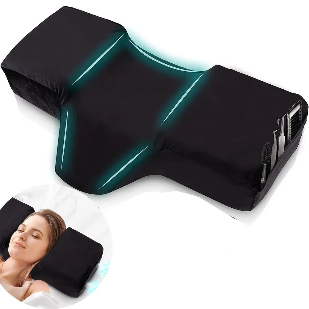 Lash Pillow for Eyelash Extension Memory Foam Ergonomic Curve Improve Cervical Soft Salon Pillows Makeup Lash Extension Supplies 231219