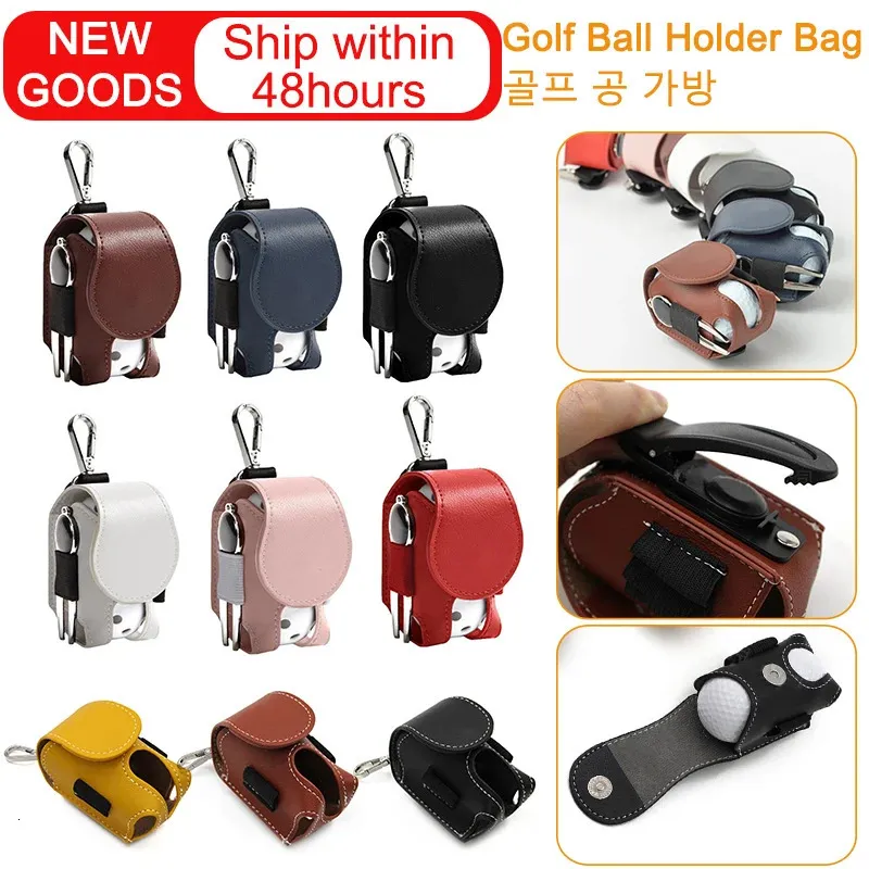 Sac de porte-ballon de golf taille portable Sac de rangement de balle de golf avec boucle universelle de taille en cuir golf 231220