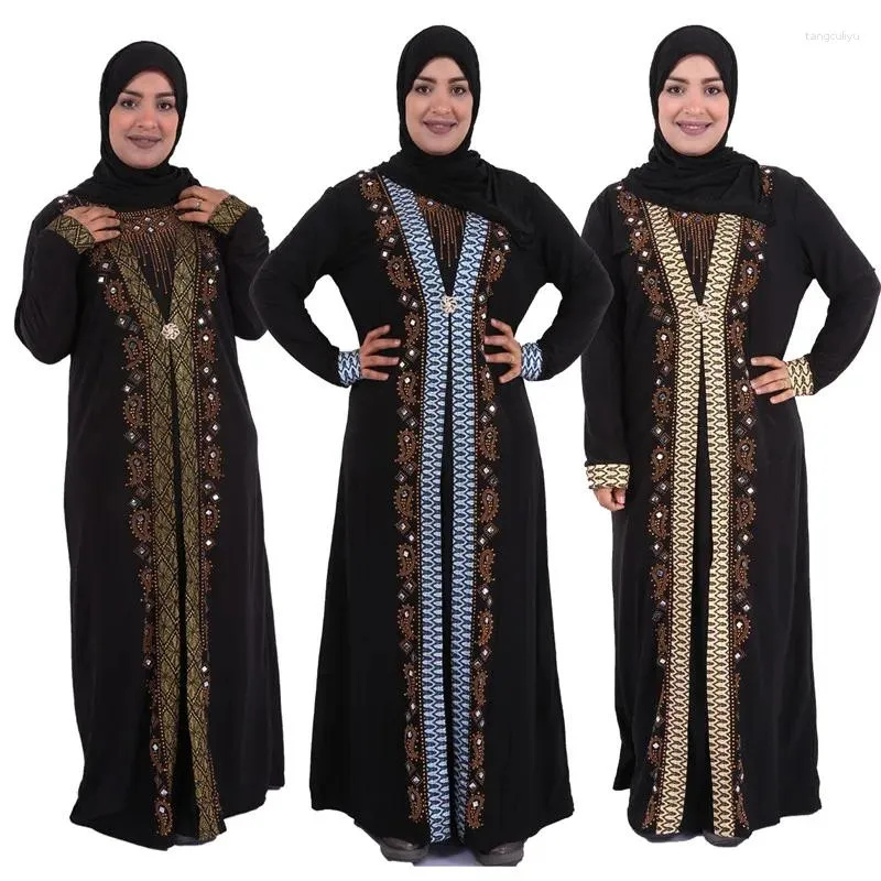 Etniska kläder muslimska traditionella kvinnor bönklänning egyptiska abaya kaftan marockansk blygsam design kaftan stickat tyg