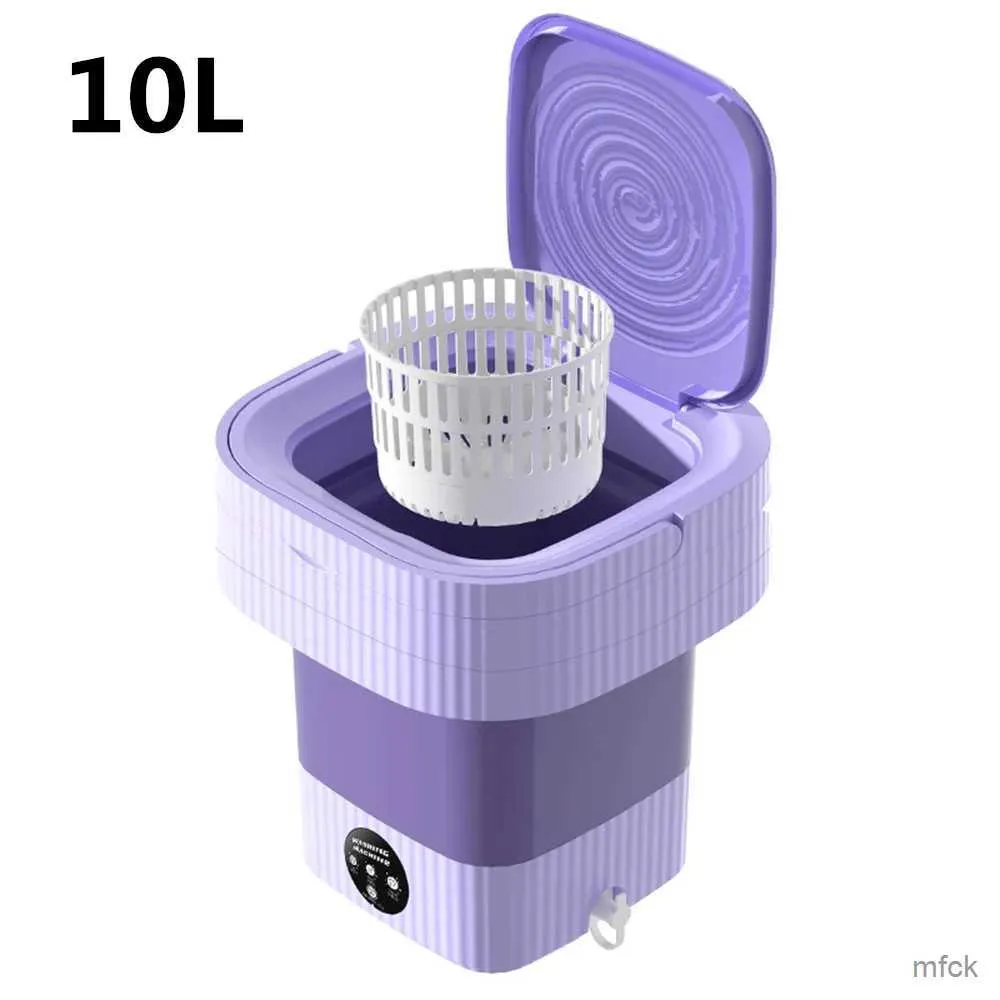 Portable Washing Machine, 10L Upgraded Large Capacity Foldable Mini Washing Machine, Small Washer For Baby Clothes, Underwear Or Small Items, Apartment, Dorm,RV Travel Laundry Gift Choice (Blue