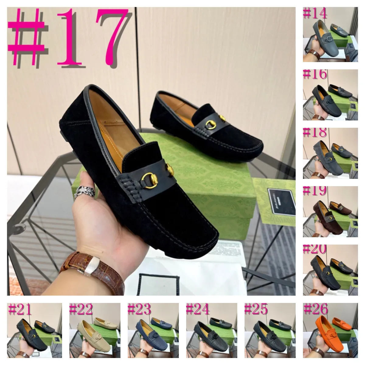 40MODEL Heren lederen designer loafers Merk mode luxe loafers voor mannen Klassieke Britse trend Ademende casual platte schoenen Rijden schoenen