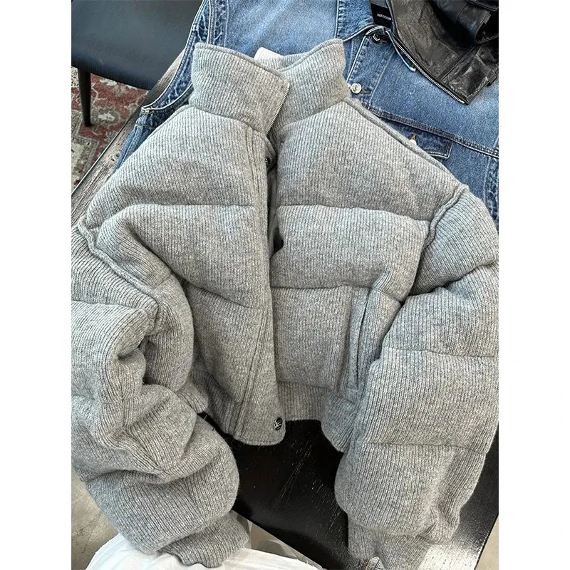 Mulheres Down Parkas MEXZT S-3Xl Curto Parkas Mulheres Plus Size Cropped Down Casacos Streetwear Grosso Puffer Jaqueta Inverno Coreano Algodão Acolchoado Outwears 231219