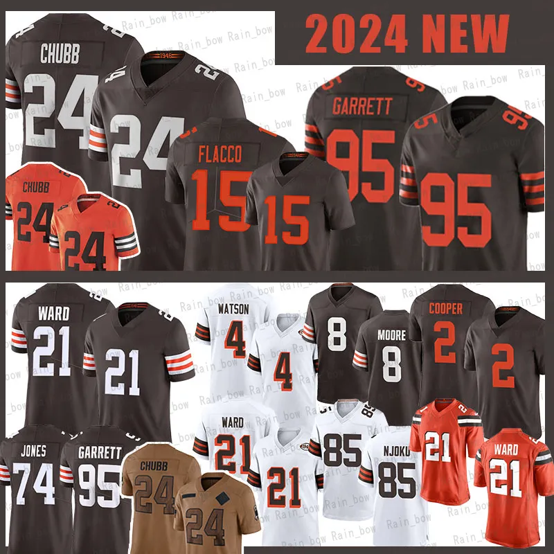 95 Myles Garrett voetbaljersey Nick Chubb Joe Flacco Joe Thomas Amari Cooper Jeremiah Owusu-Koramoah Denzel Ward Deshaun Watson Dustin Hopkins Elia Moore