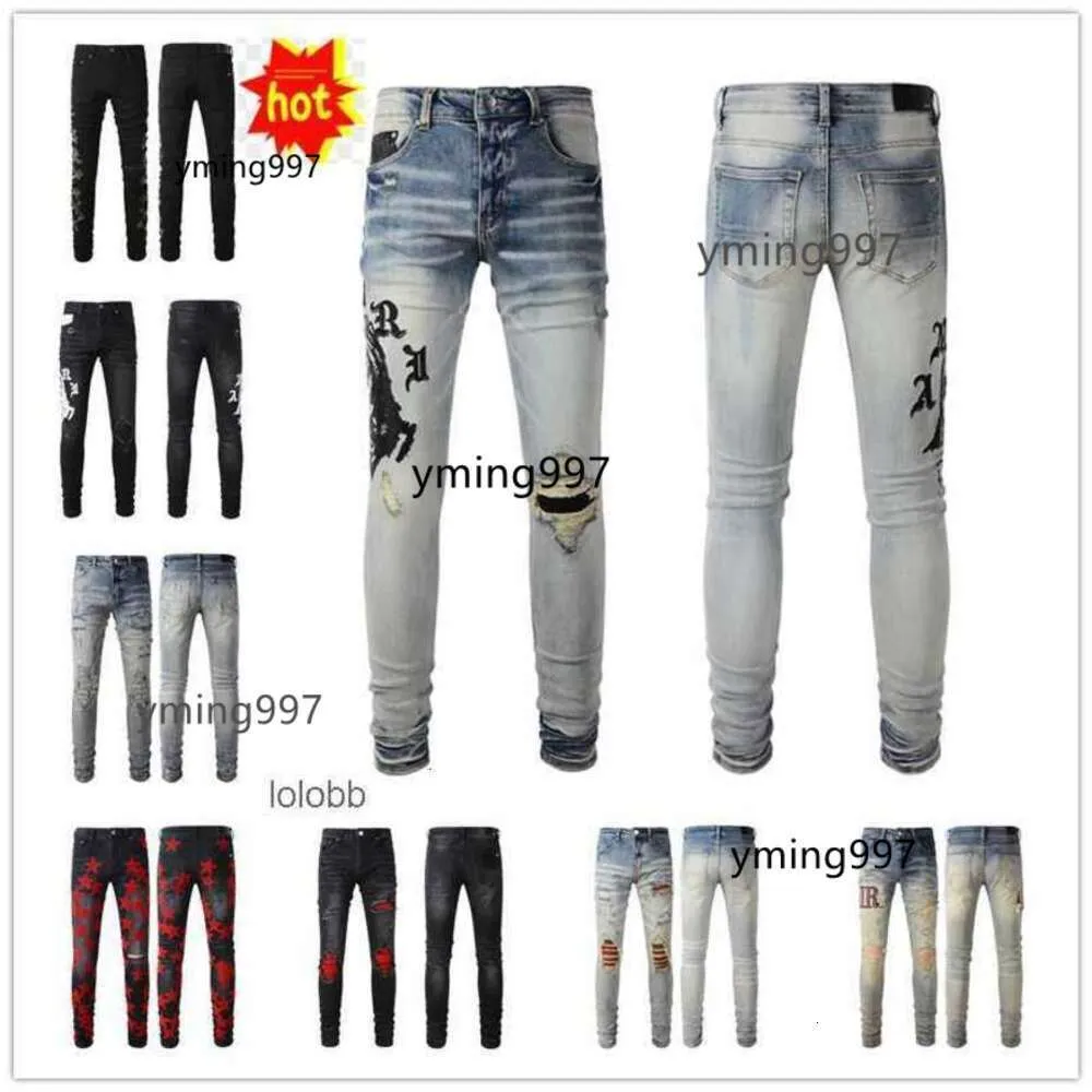 Hål lyx 2024 cyklist nya denim ankomster jean amari man amirl designer amirlies jeans am byxor amis coolguy imiri bants amiiri herrkläder n05b