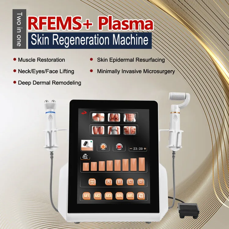 Professioneel Plasma + EMS RF 2 in 1 Gezichtsstevigheid Verhogen van de elasticiteit van de huid Verbetering Thermotherapie Lymfatische Detox Warme Massager