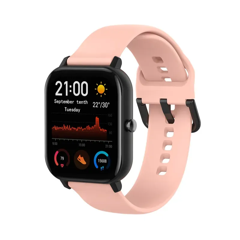 Sport Silicone Watchband Strap for Xiaomi Huami Amazfit GTS/GTR 42mm/ Bip Lite samsung S2 Gear Sport Smart Watch Strap Bracelet Band