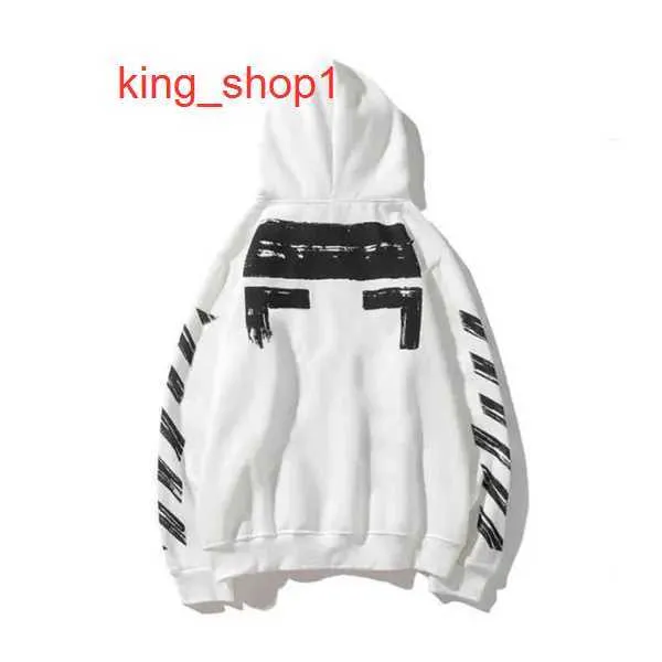 offwhite Felpe con cappuccio da uomo Felpe 2023 New Mens T-shirt nere Offs White p Off Style Trendy Fashion Maglione dipinto Arrow Crow Stripe Felpa con cappuccio 22 C13X