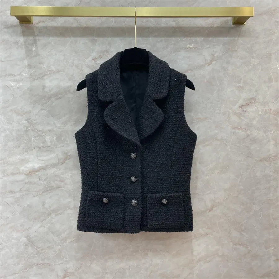 Chan 2024 дизайнерский жилет женская куртка дизайнерская одежда женская дизайнерская модная цепочка куртка CCC камелия твидовый пиджак женское пальто кардиган жилет рождественский подарок