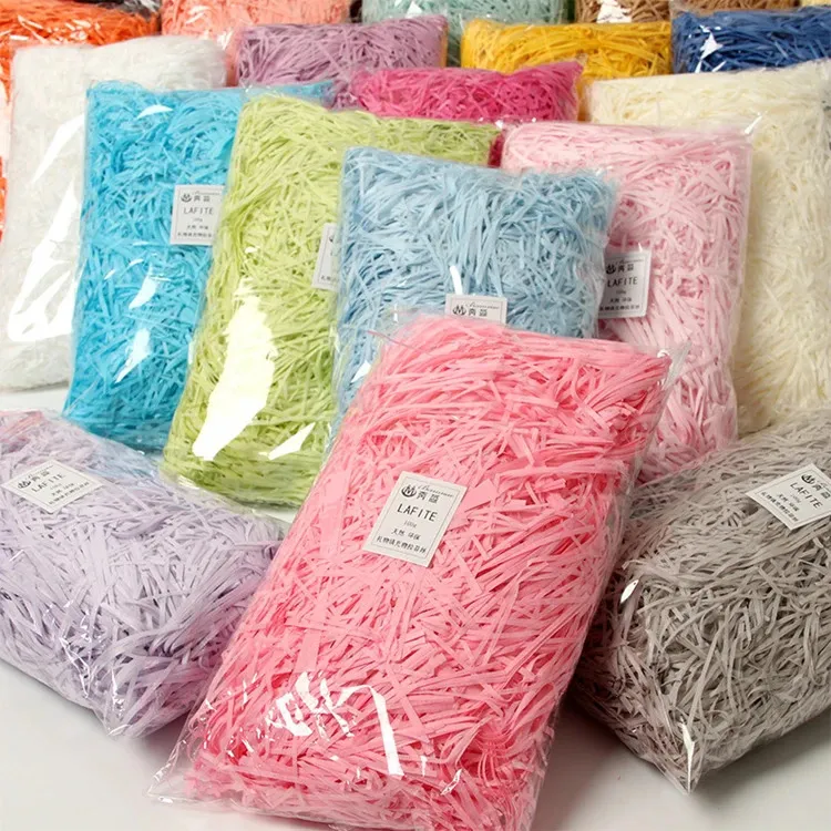 500g/1Kg DIY paper raffia color shredded crepe paper candy gift box filling material home decoration birthday holiday decoration 231220