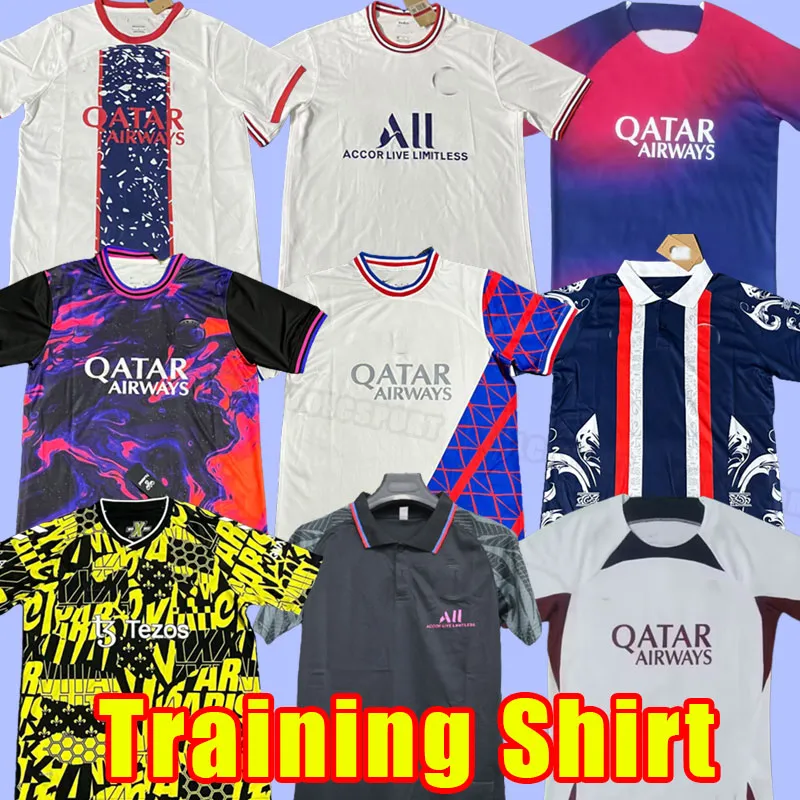 2023 2024 camisas de futebol maillot de foot MBAPPE HAKIMI MARQUINHOS VERRATTI camisa de futebol 23 24 SERGIO RAMOS FABIAN KIT Fãs POLO treinamento