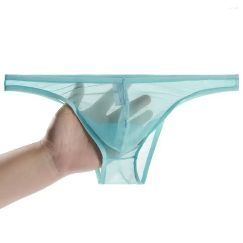 Underpants Men's Transparent Net Yarn Low Waist Ultra-thin Under Wear Sexy Breathable Jockstrap Men Penis Pouch Underwear Briefs