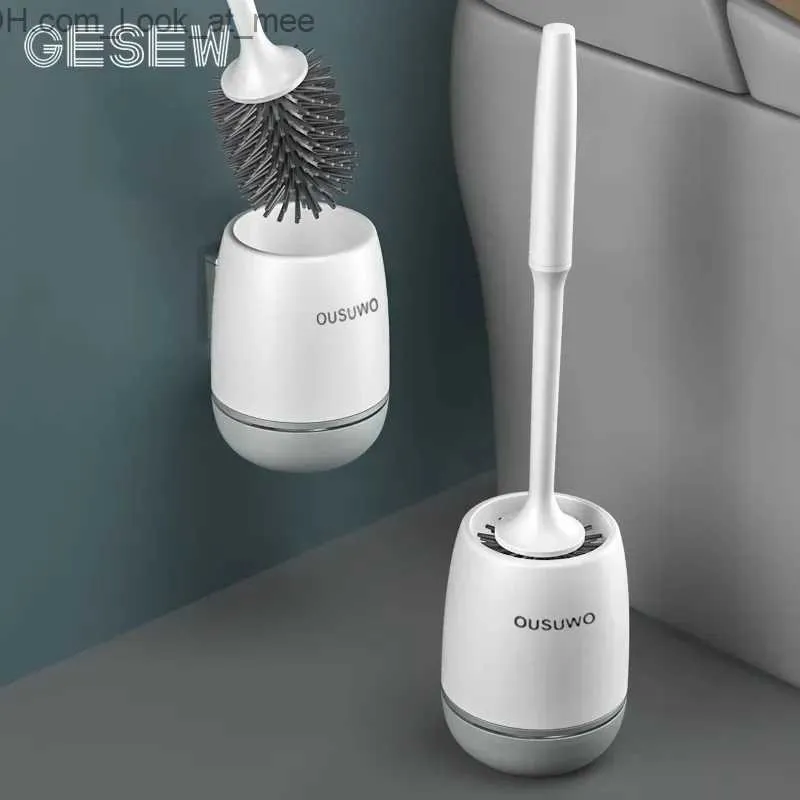 Broissures de nettoyage Gesew Silicone Brosse de toilette WC Nettoyer Brosse de brosse Wall Bathtubs et accessoires Outils de nettoyage Propreté accessoires de salle de bain Q231220