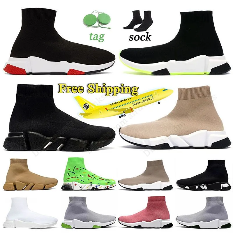 balenciaga balencaigas sock shoes designer zapatos hombres mujeres balenciaga's balenciagaa balenciga socks speed trainer black volt vintage beige platform 【code ：L】 zapatillas