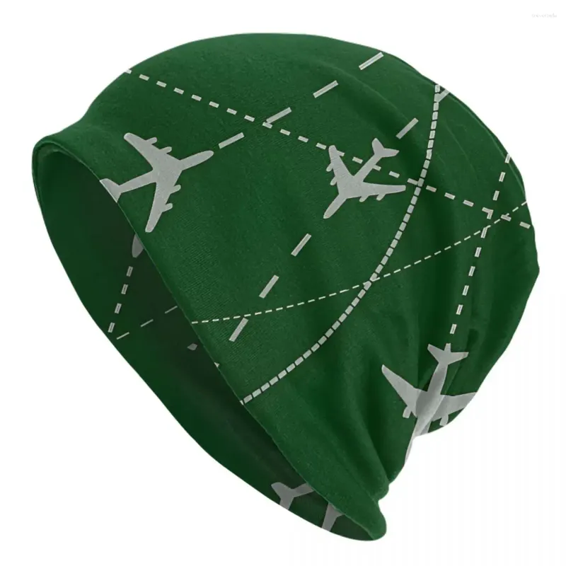 Berets Flight Routes Green Bonnet Homme Outdoor Thin Hat Skullies Beanies Caps For Men Women Creative Fabric Hats