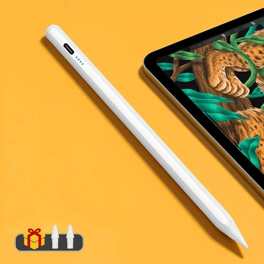 القلم المغناطيسي 2nd Gen مع الشحن اللاسلكي لـ iPad Pro 3 (11/12.9) Mini 6 Air 4/5/6 يعزز الرسم على شاشات اللمس بالسعة