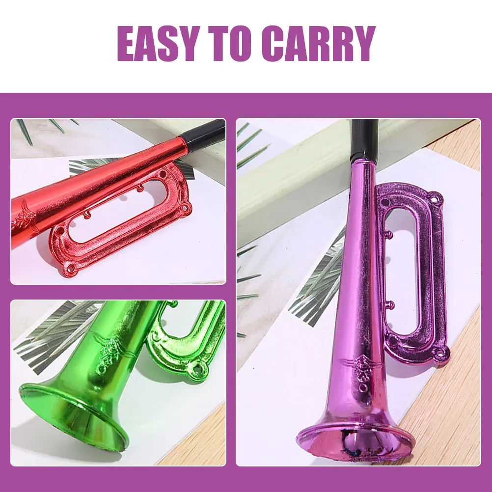 Pack De 3 Trompetas De Fútbol Con Cuerda – Bocinas Animadoras Para Fiestas Infantiles Y Partidos, Ligeras Y Portátiles
