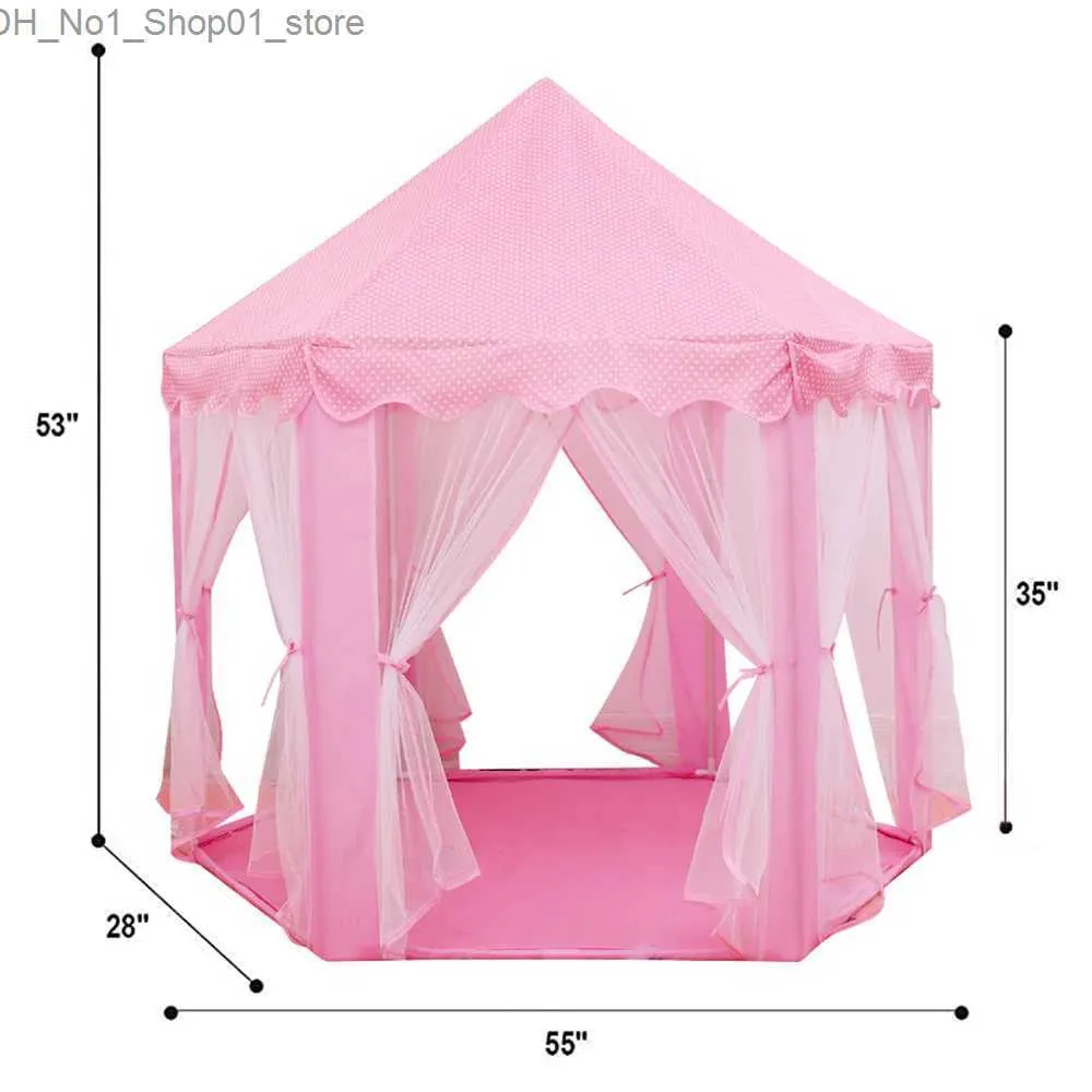 Toy Tent Yard Toy Game Tents für Kinder Kinder Hauszelt rosa Prinzessin Schloss Spielzeugspiel Zelt 140*135 cm Geburtstagsgeschenk für Kinder Q231220