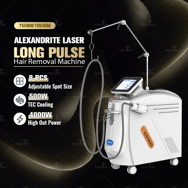 2024 Nuova macchina per la depilazione laser Nd Yag Laser Ringiovanimento della pelle Attrezzatura laser ad alessandrite 755 1064nm