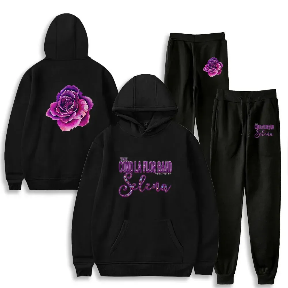 Singer Selena Quintanilla Tracksuit Men Set Fashion Sporting Suit Hooded Sweatshirt +Sweatpants Herrkläder 2 stycken Set