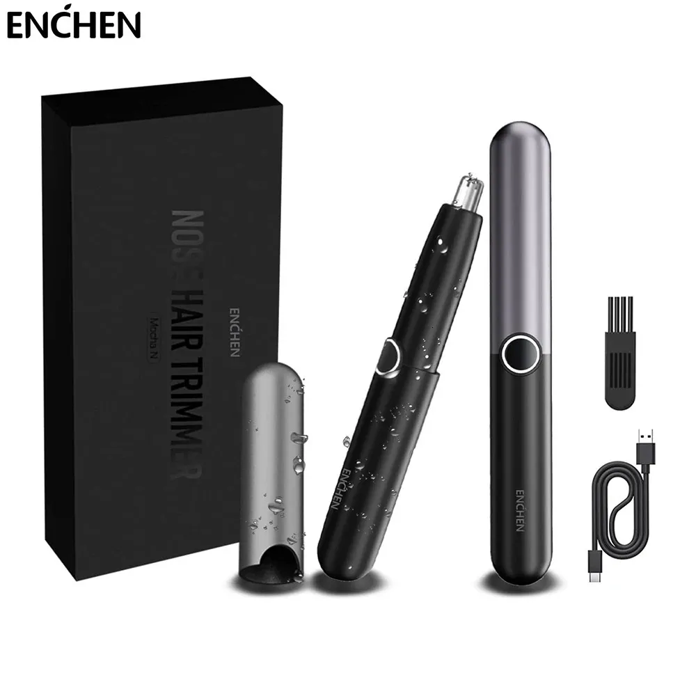 ENCHEN Tondeuse électrique pour oreilles et nez sans fil pour hommes et femmes IPX7 étanche TypeC charge rapide avec batterie rechargeable 231220