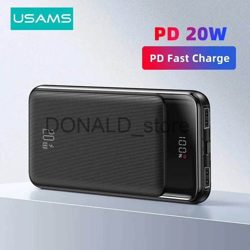 Mobiltelefon Power Banks USAMS 20W Power Bank 30000MAH Typ C PD Fast Charge PowerBank 20000mah Portable Extern Batteriladdare för iPhone iPad Xiaomi J231220