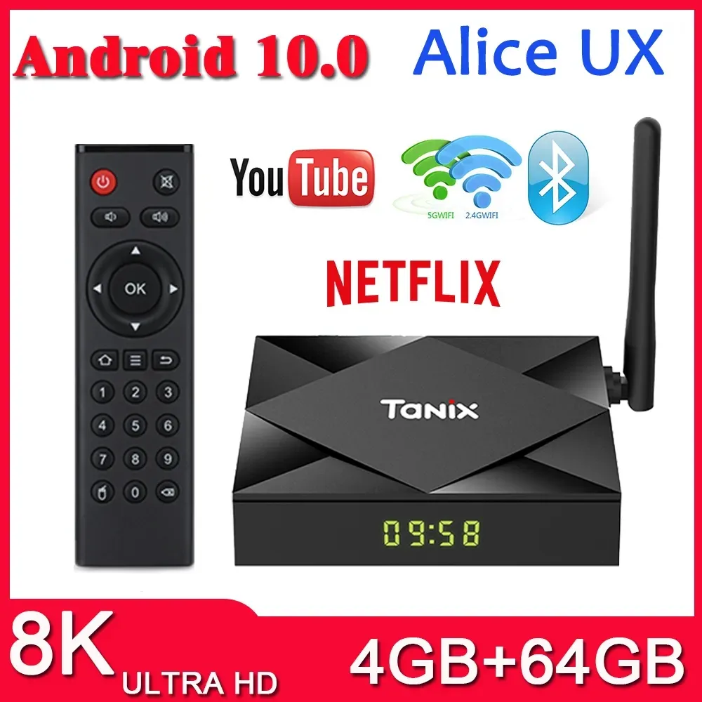 New Tanix TX6S TV Box Android 10.0 H616 4GB 64GB 2.4G 5G WiFi BT Set Top Box