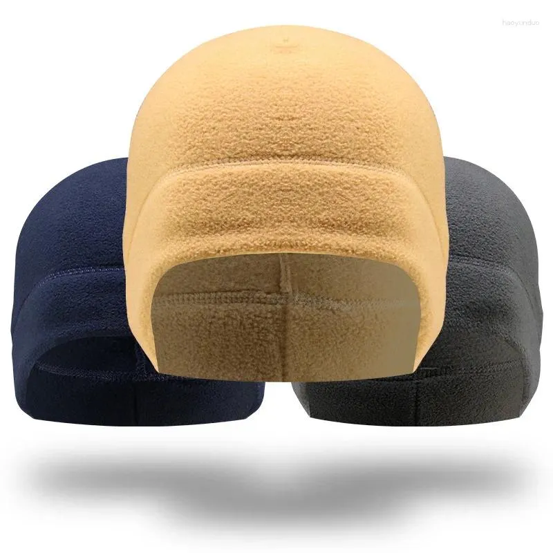 Berets homens mulheres unisex inverno cor sólida macio quente relógio boné polar velo engrossado militar exército gorro chapéu à prova de vento ao ar livre